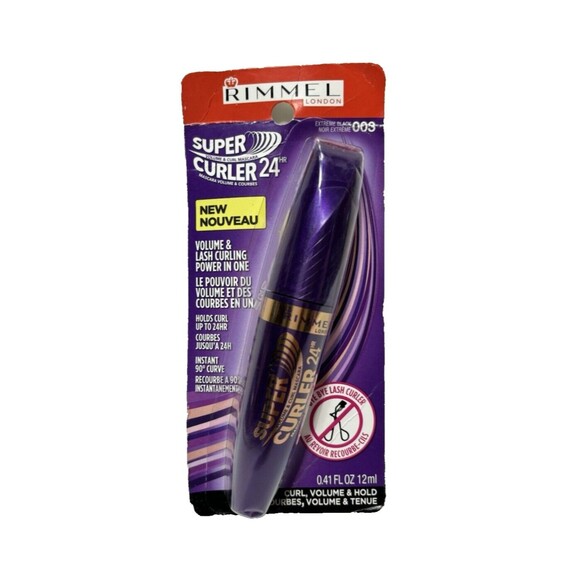 Rimmel London Super Curler Mascara 009 Extreme Black Volume & Curling Wand, NEW - Picture 2 of 5